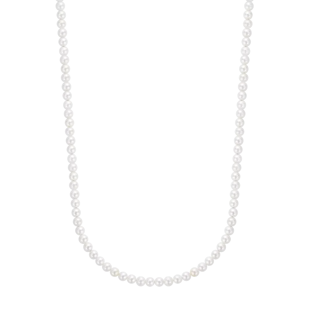 Halskette Perle Edelstein Gold 4mm (38cm)