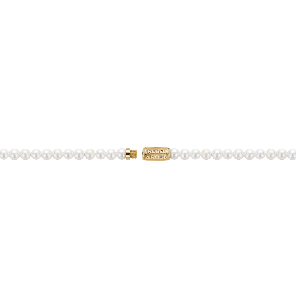 Halskette Perle Edelstein Gold 4mm (38cm)