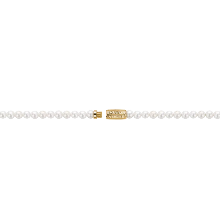 Halskette Perle Edelstein Gold 4mm (38cm)