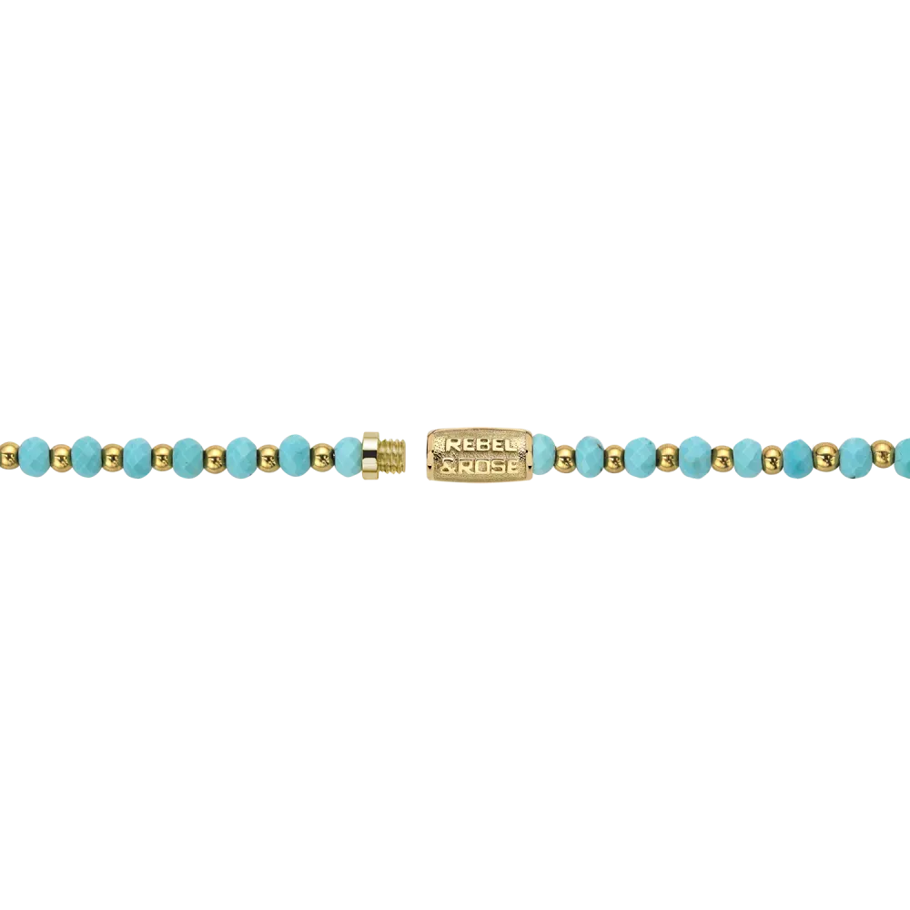 Halskette Mix Türkis Gold - 4mm (38cm)