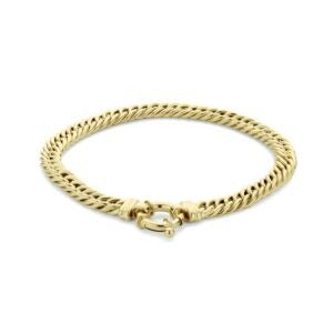 Goldenes Damenarmband 14k mit Gourmet-Sch links 5,8 mm und einem Verschluss, 17 cm lang