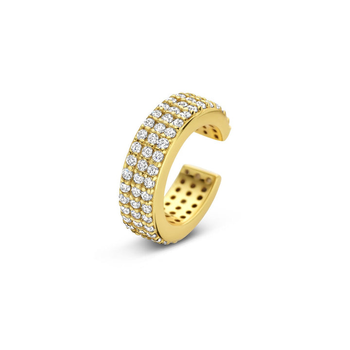 Verguld zilveren ear cuff met zirkonia – subtiele glamour zonder piercing