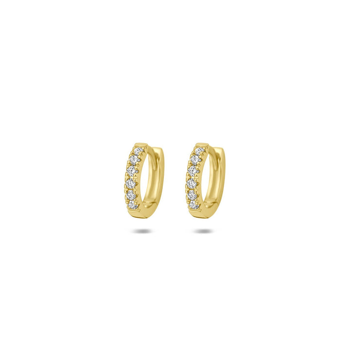 14k Geelgouden klapoorringen met lab grown diamant
