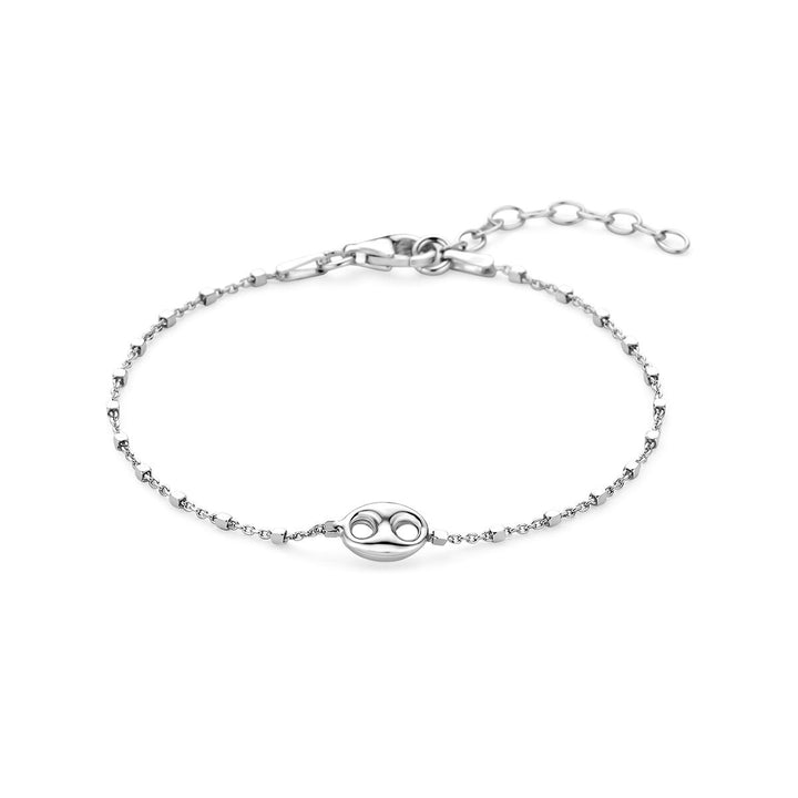 Rhodiniertes 925er Silber Kaffeebohnen Armband