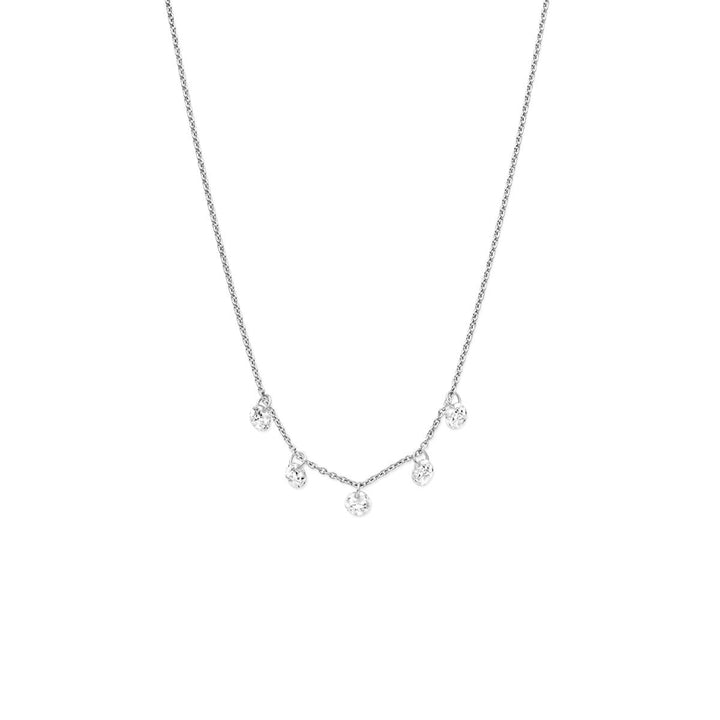 Zilveren ketting met zirkonia hanger 41 - 43 - 45 cm