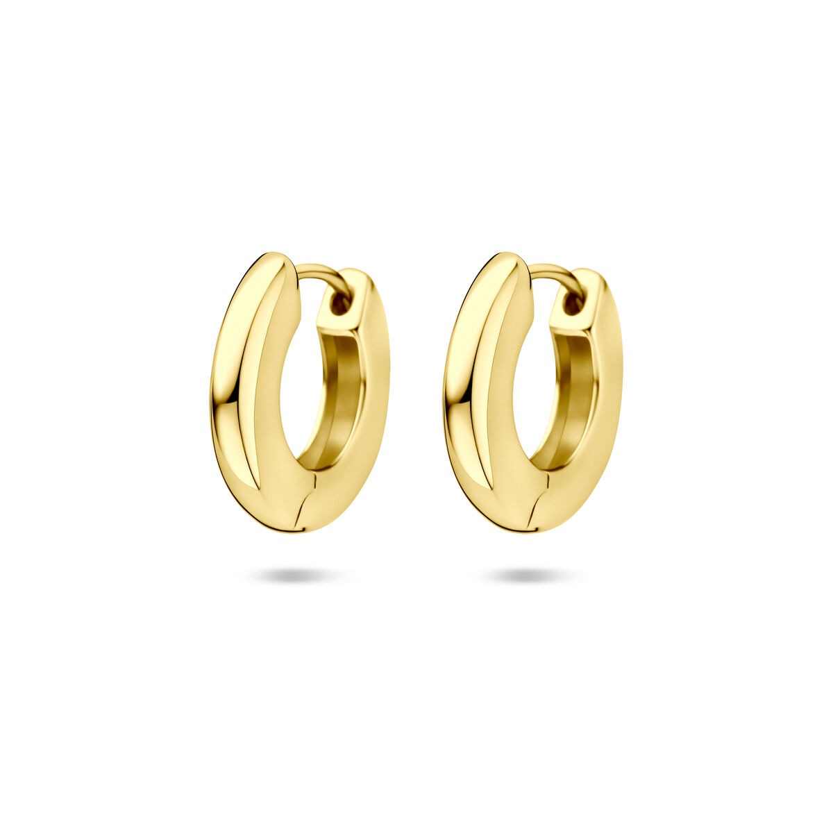 Vergoldete Silberklappohrringe aus 925 Silber mit gelbgoldfarbener Beschichtung, 15,5 mm groß