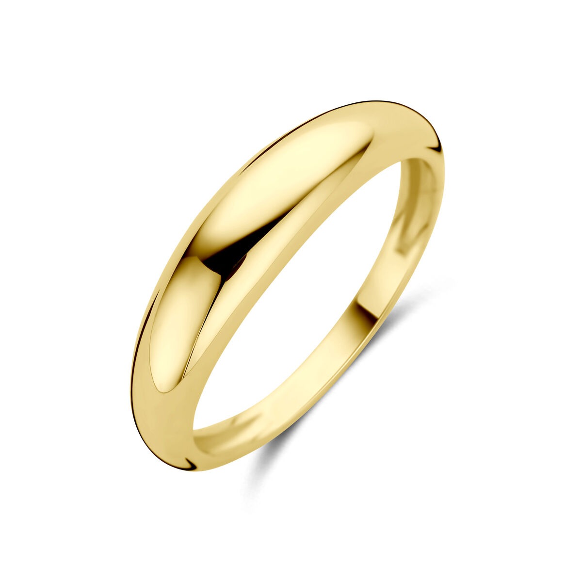 Ring aus 14 Karat Gelbgold, 5 mm breit, mit glänzender Oberfläche