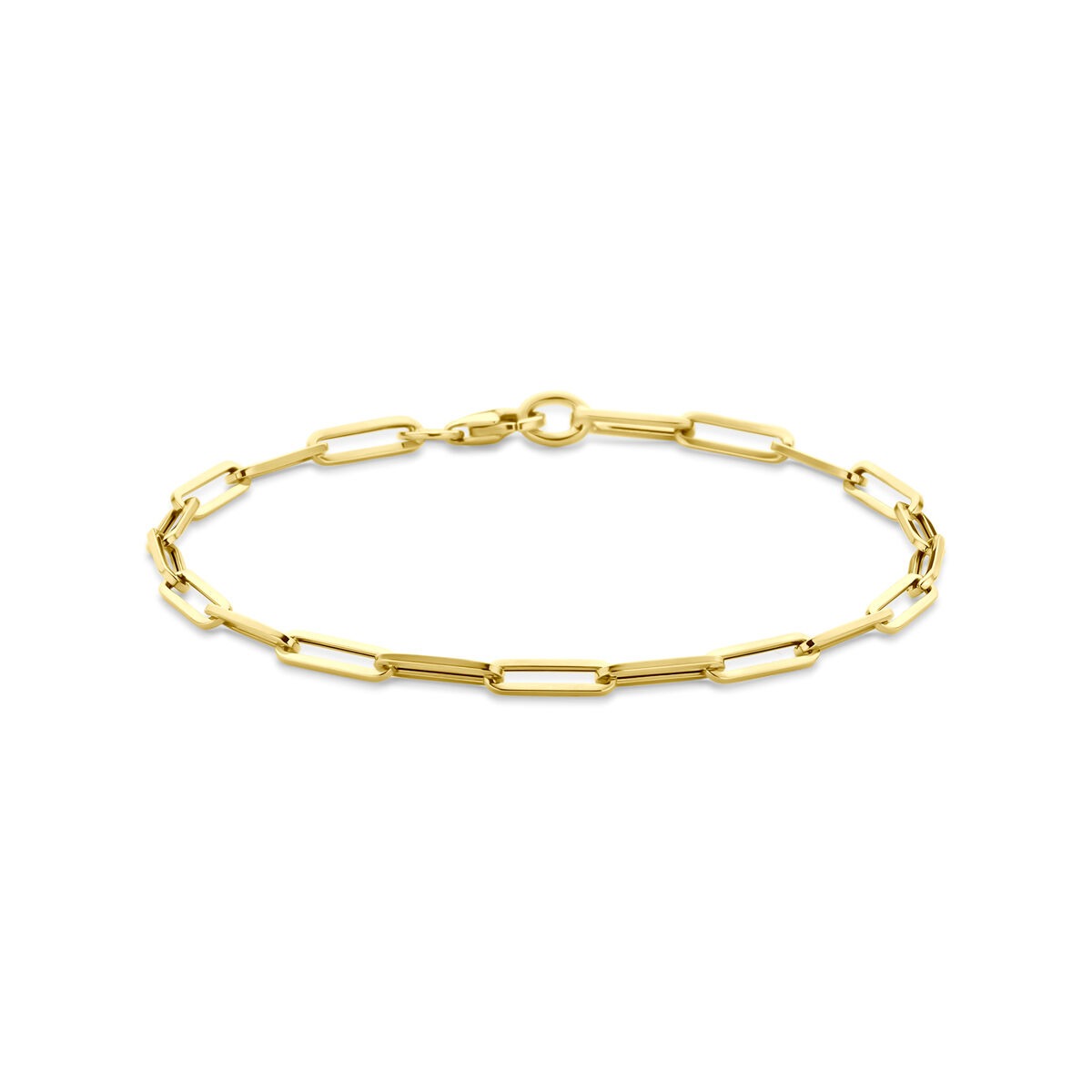 Armband aus 9 Karat Gelbgold mit paperclip-artigen Gliedern