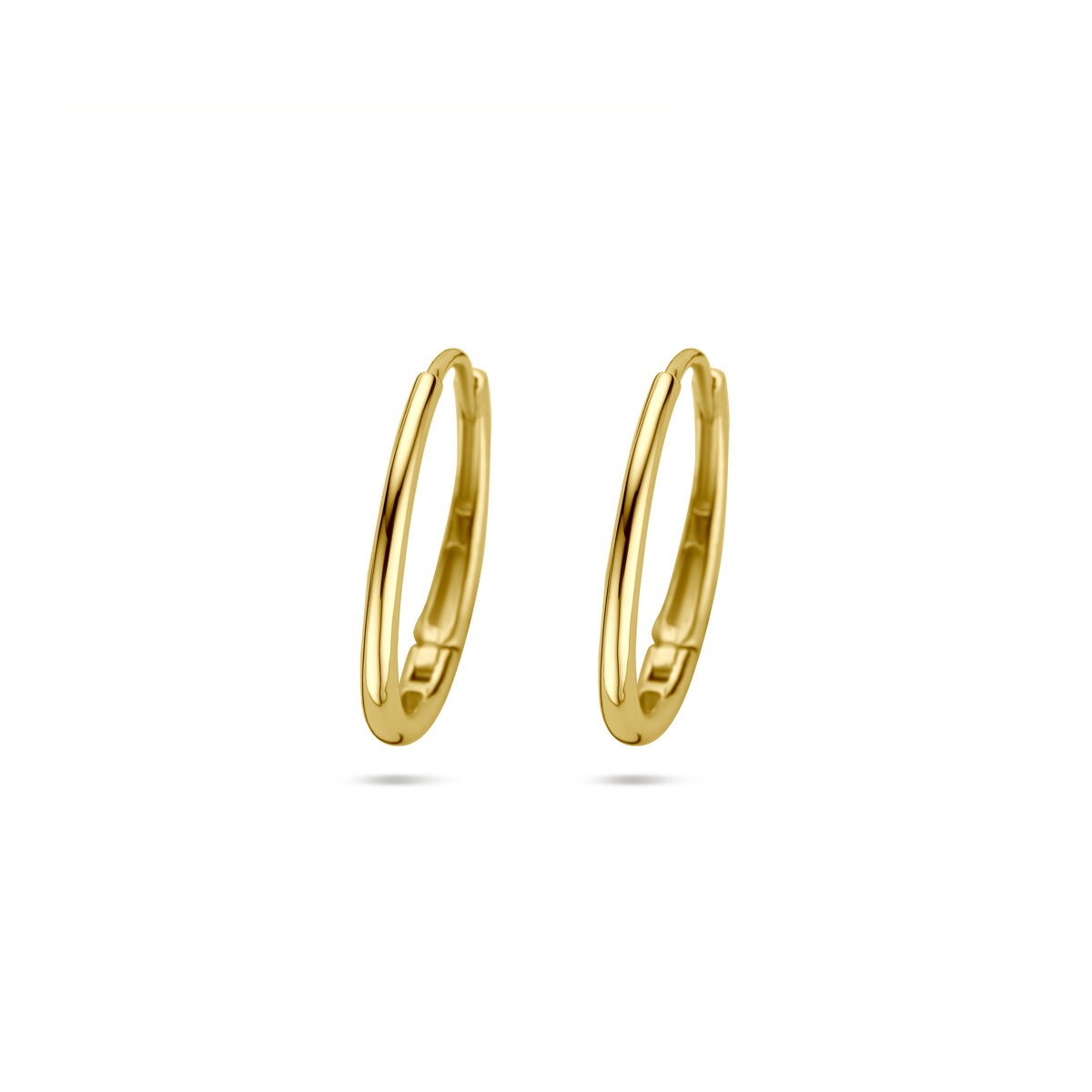 14k gelbgoldene Damenohrringe mit Scharnierverschluss in ovaler Form