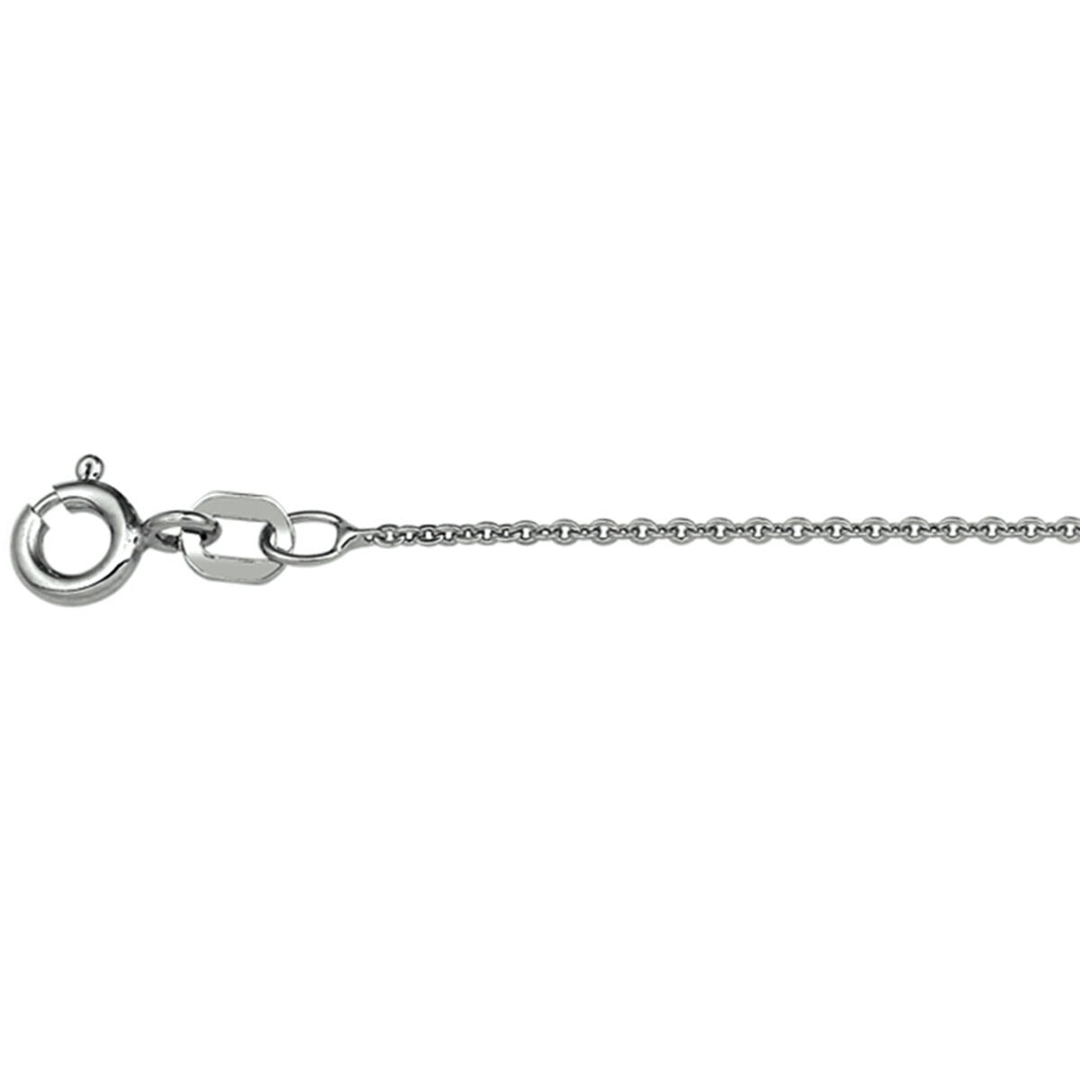 Silberne Ankerkette, flach, rhodiniert, 42 cm lang mit Karabinerverschluss