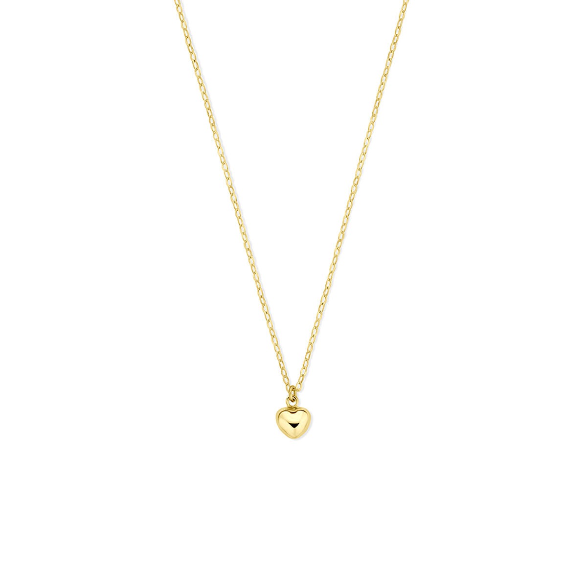 Goldenes Collier mit Herzanhänger aus 14k Gold, 40-42 cm lang