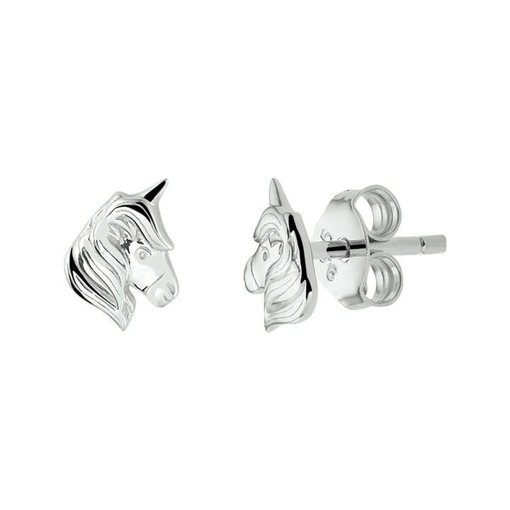 Ohrstecker aus rhodiniertem Einhorn-Silber