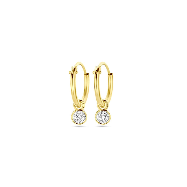 Ohrringe mit Anhänger Zirkonia 14K Gelbgold