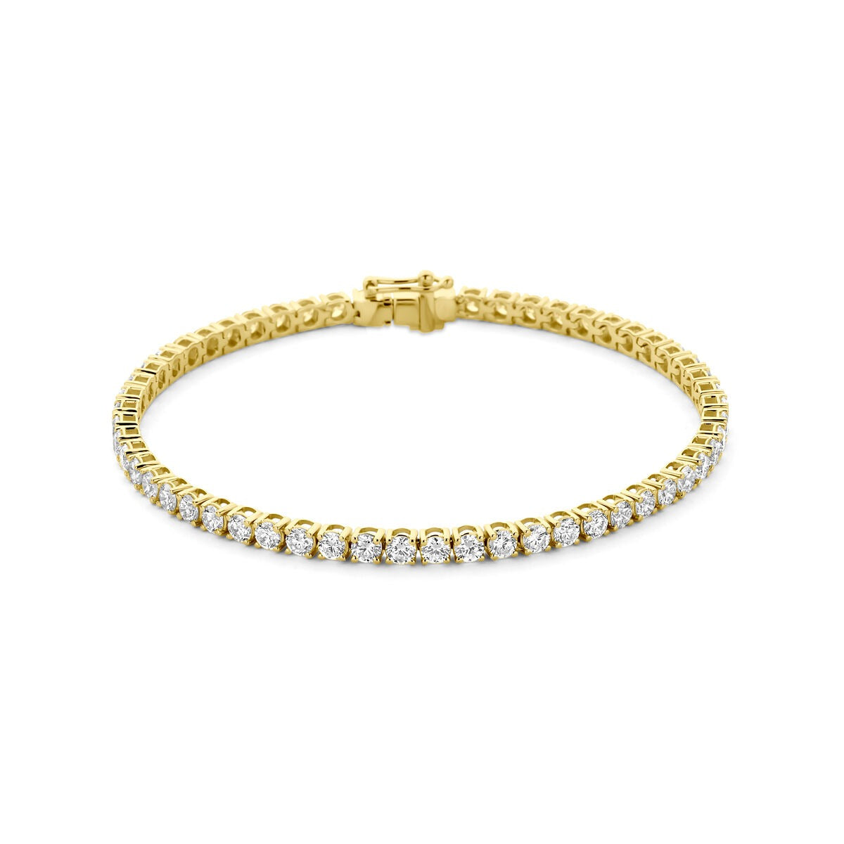 14k gold tennis bracelet mit lab grown Diamanten in einer durchgehenden Reihe