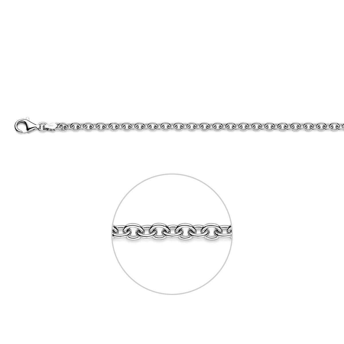 Gerhodinierte 925 Silber Ankerarmband mit feinen Gliedern und Karabinerverschluss