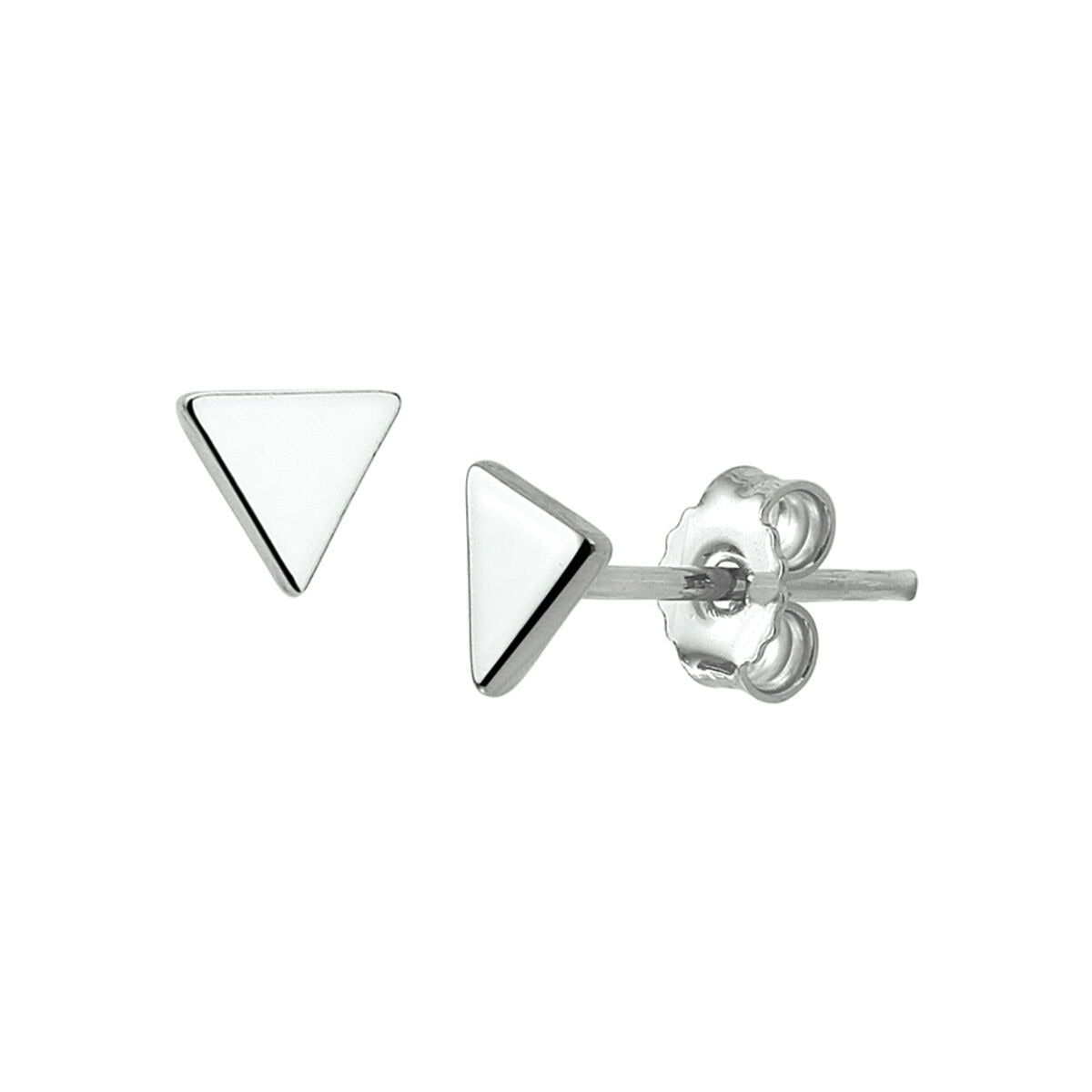 Silberne Dreieck-Ohrstecker, rhodiniert, 5,5 mm groß