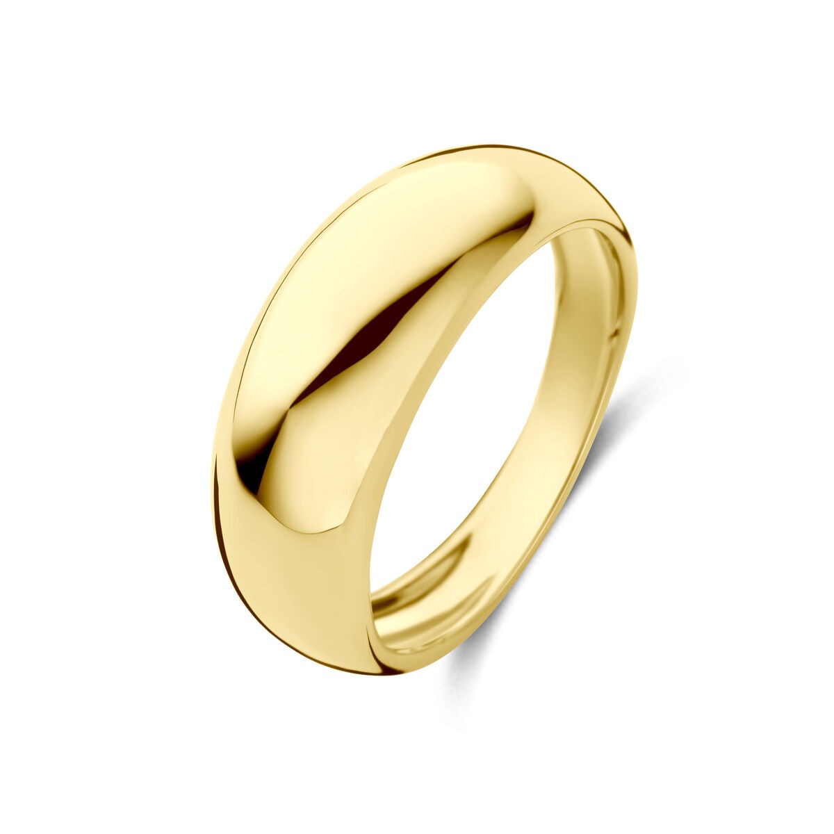 Ring aus 14 Karat Gelbgold mit glatter, polierter Oberfläche und 7,5 mm Breite