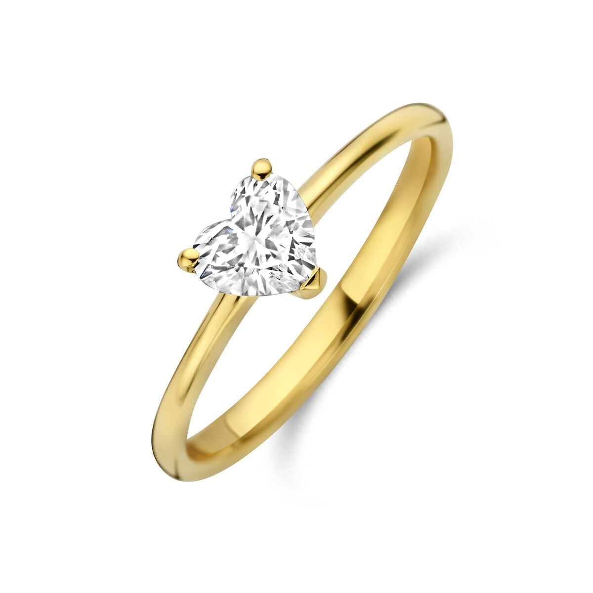 Ring aus 14k Gelbgold mit herzförmigem, lab-grown Diamanten von 0,50 ct