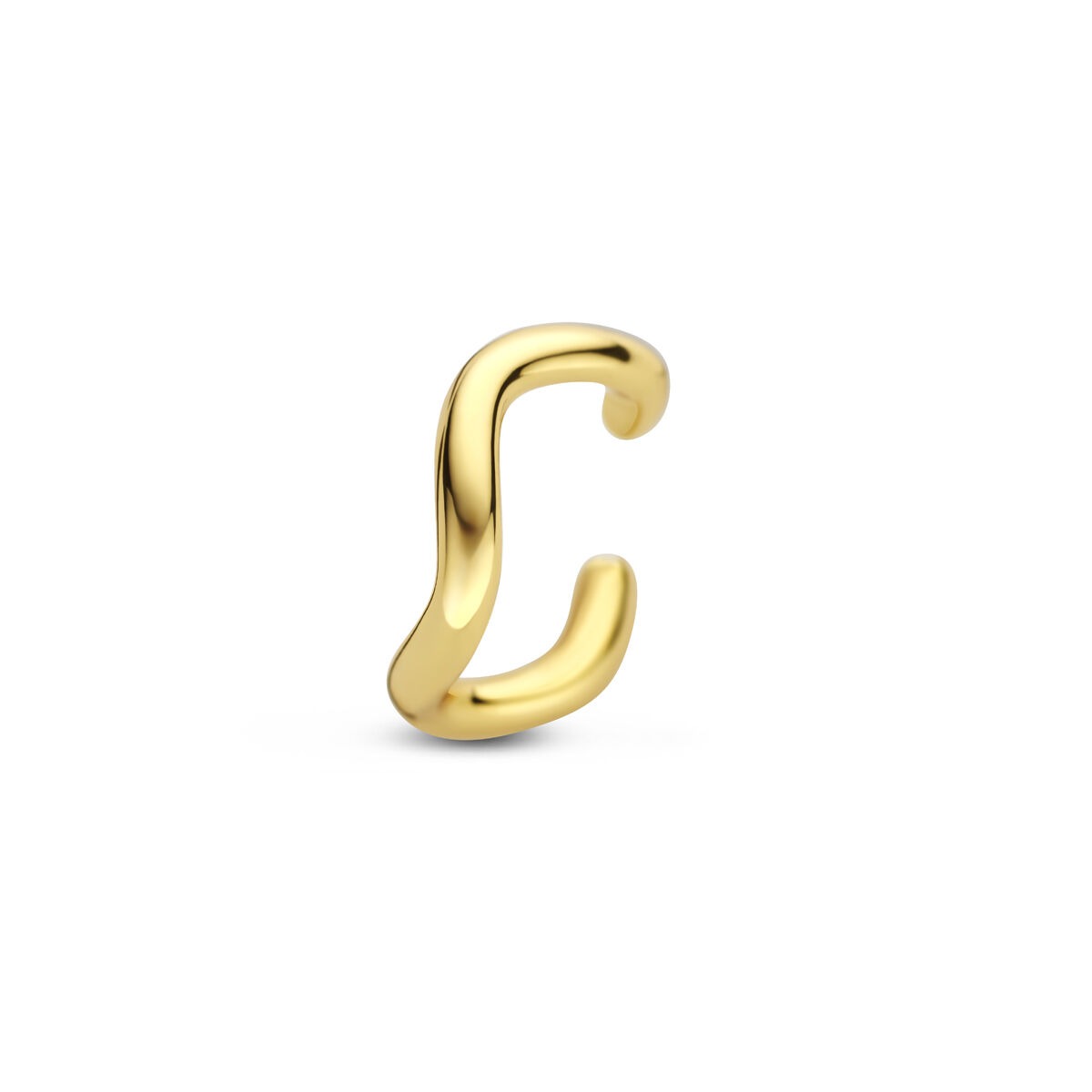 Vergoldeter Silber Ear Cuff mit minimalistischem goldenen Akzent ohne Piercing