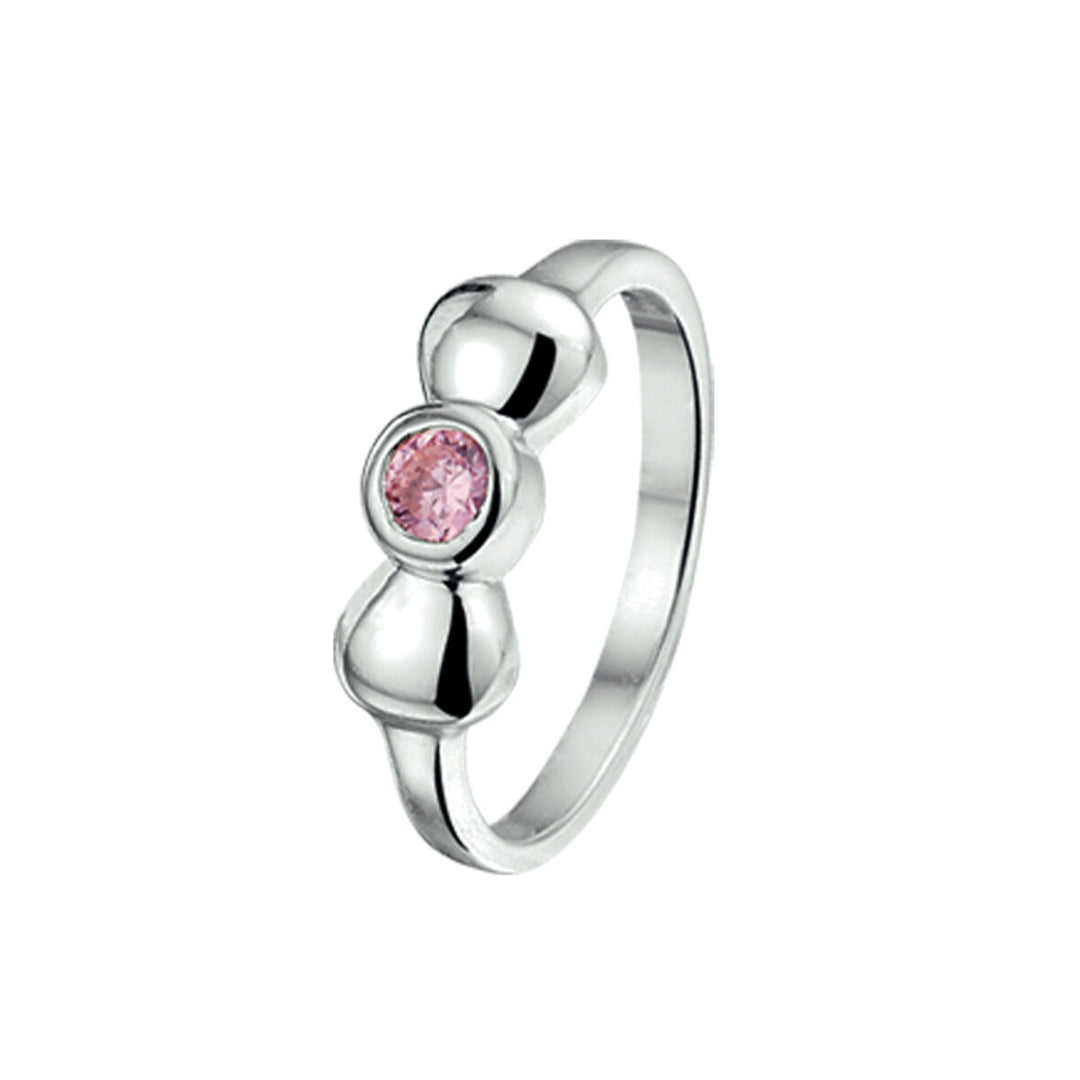 Ring Schleife rosa Zirkonia Silber rhodiniert 