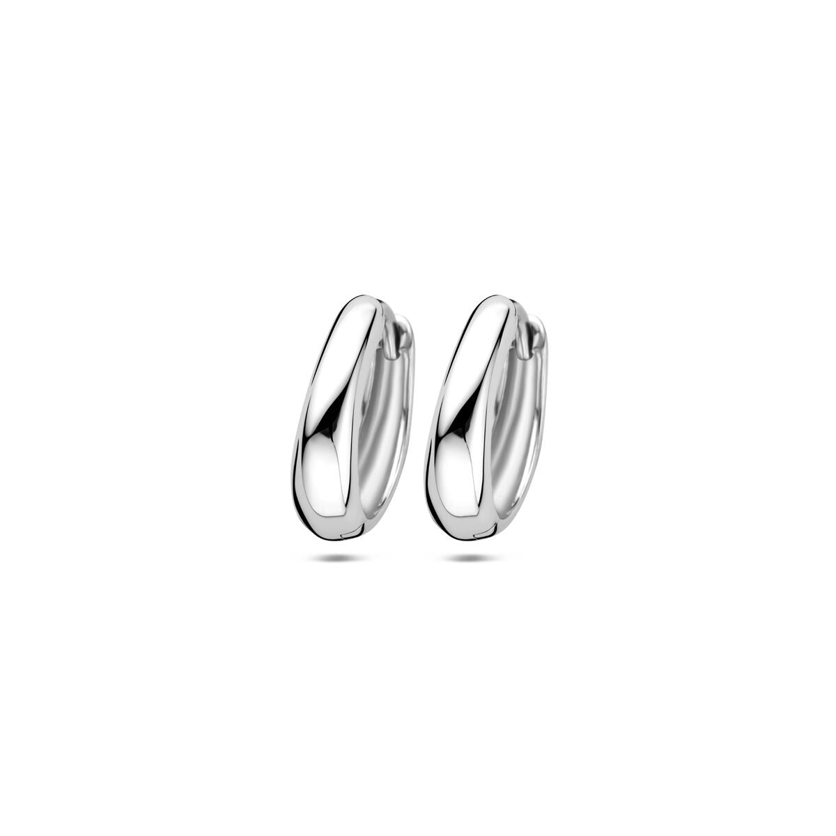 Silberne Ohrringe für Damen aus rhodiniertem 925 Silber, 15 mm, mit glänzender Oberfläche