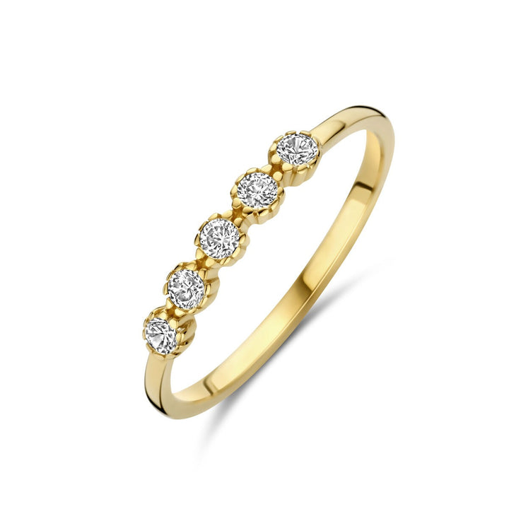 9k Geelgouden ring met zirkonia