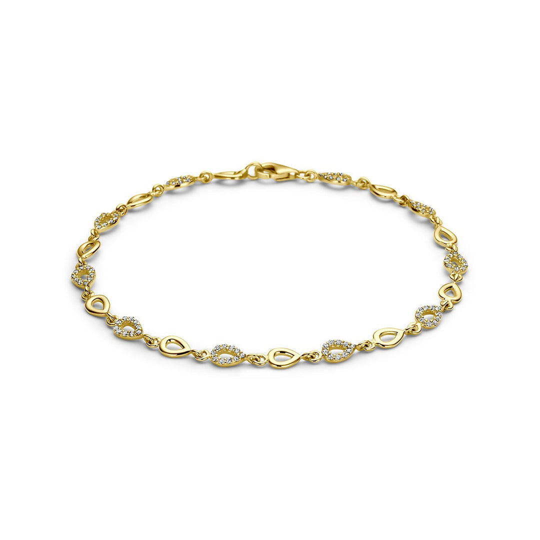 9k Geelgouden armband met zirkonia