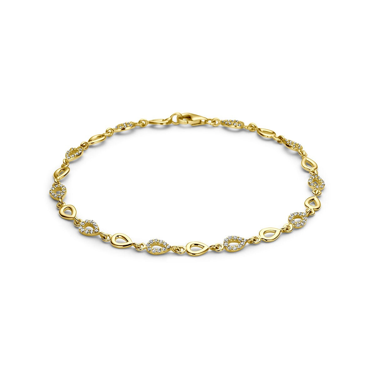 9k Geelgouden armband met zirkonia