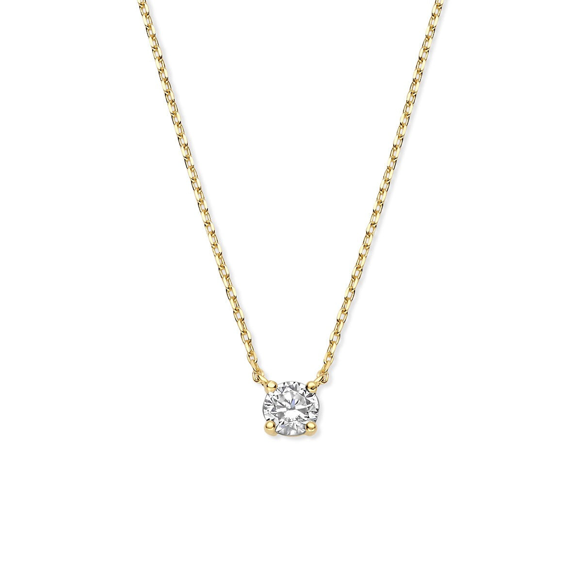 Goldenes Anker-Collier mit Zirkonia und feiner Kette