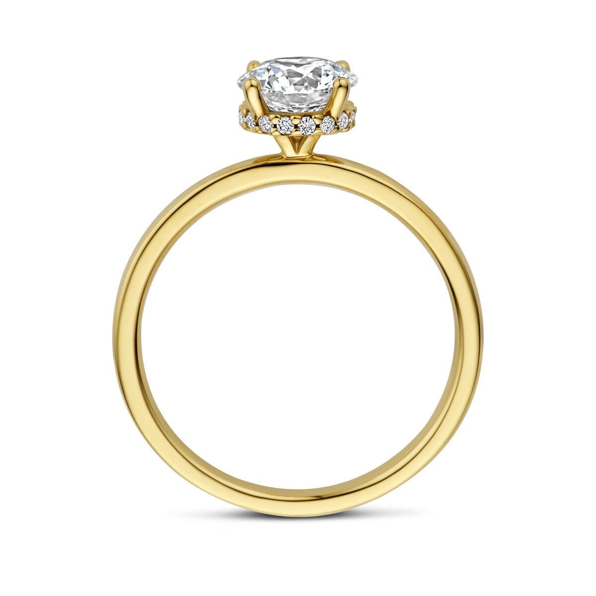 14k Gelbgoldring mit Labor-Diamant 1,07ct