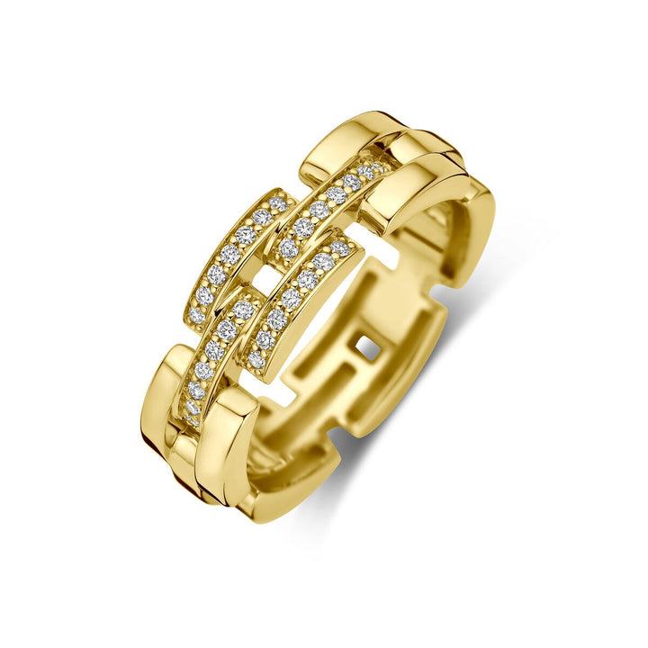 14k geelgouden ring met diamant