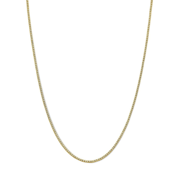 Tennishalskette, Lab-Grown-Diamant, 2,00 ct g, Si 1,9 mm, 42 cm, 14-karätiges Gelbgold