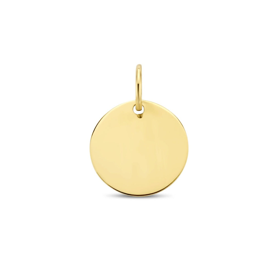 9k Geelgouden Ronde Graveerhanger