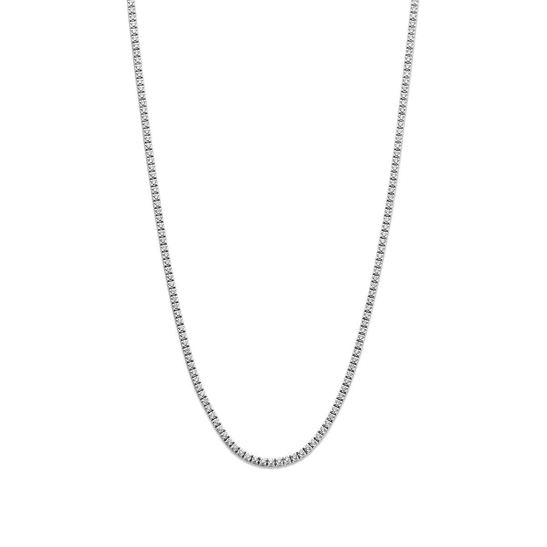 Tennishalskette Diamant 2,00 ct H SI 1,9 mm 42 cm 14 K Weißgold