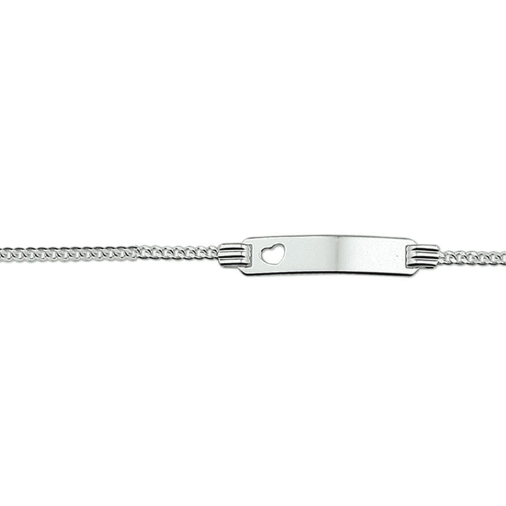 Gravurarmband Herz Panzerplatte 4,8 mm Silber rhodiniert