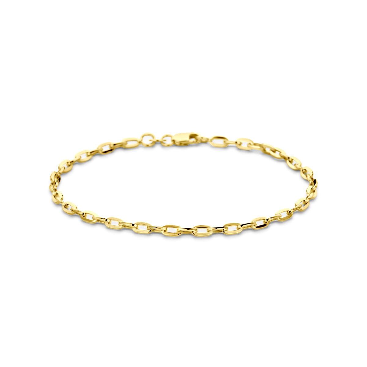 14k Gelbgoldene Ankerarmband mit ovalen Gliedern