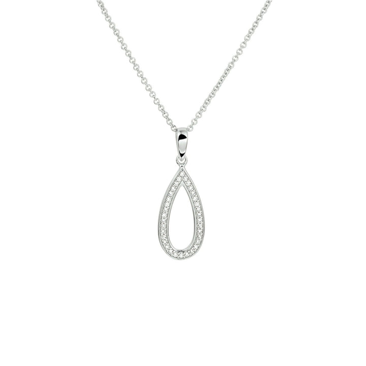 Halskette Zirkonia 42 + 3 cm Silber rhodiniert