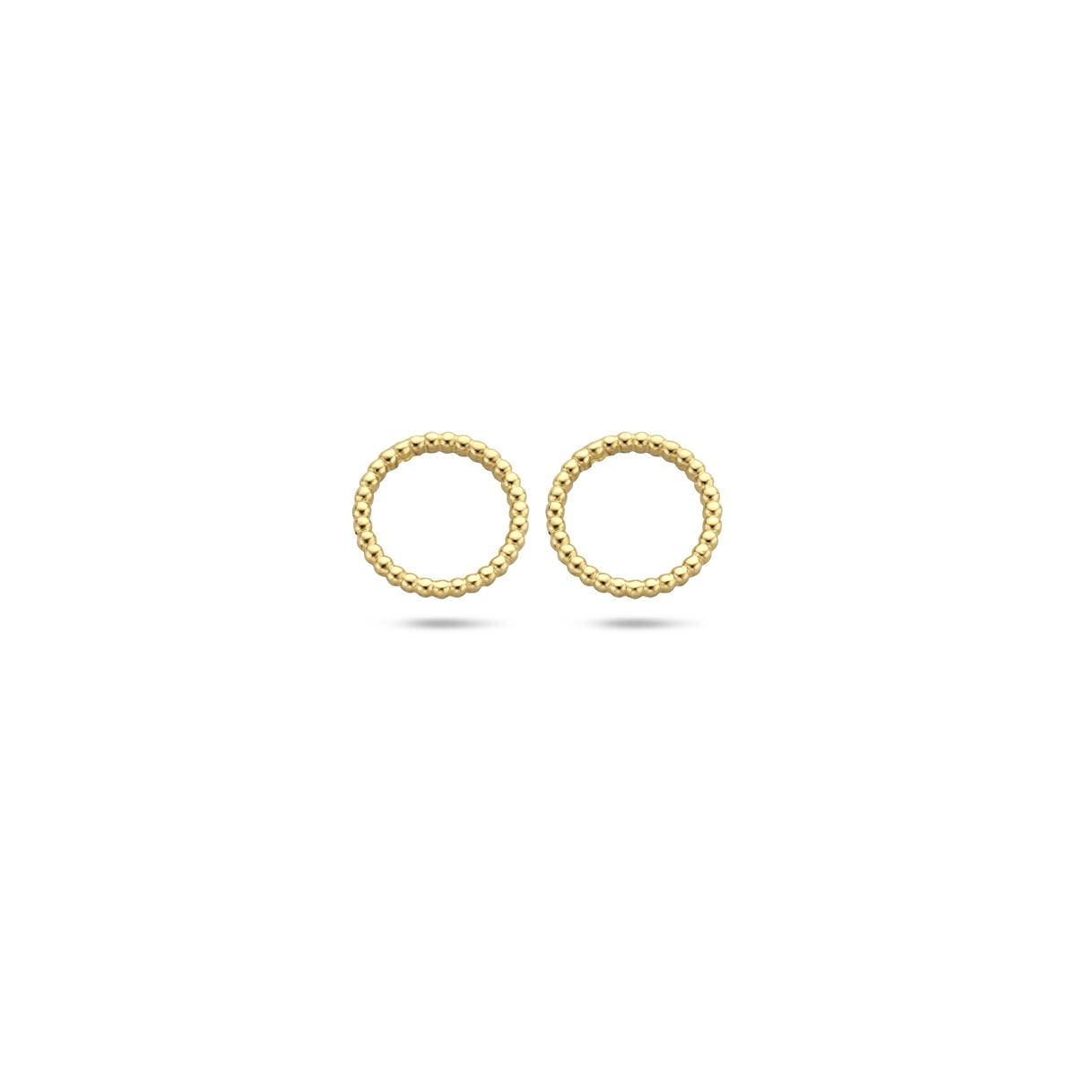 Goldene Ohrstecker mit verdrehtem Kreis aus 14k Gold