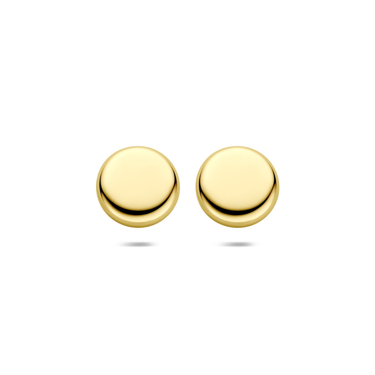 14k Ohrstecker aus gelbem Gold mit einem Durchmesser von 10 mm