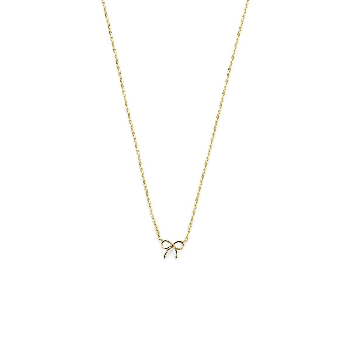 Damen-Collier aus 14k Gelbgold mit einer Schleifen-Detail in der Mitte