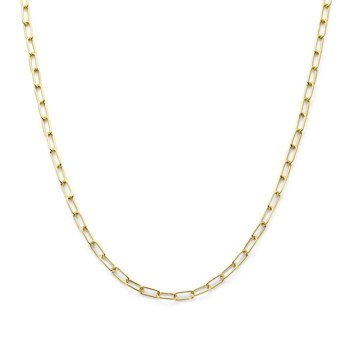 14k Gelbgoldkette mit silbernem Kern, 45 cm lang und 4,7 mm breit