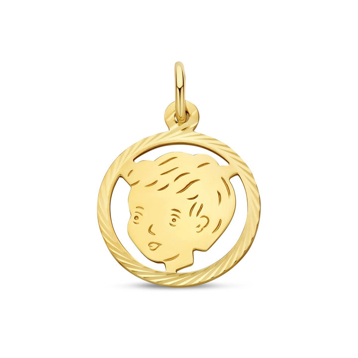 9k geelgouden hanger kinderkopje rond