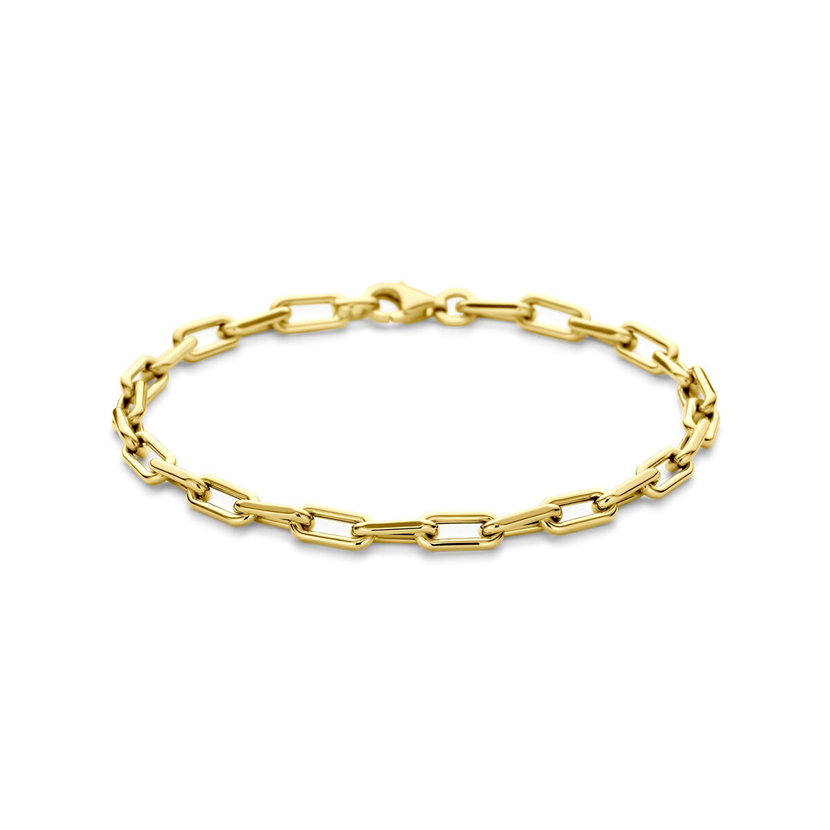 Goldenes Damenarmband 14k mit Ankerkettengliedern, 4 mm breit