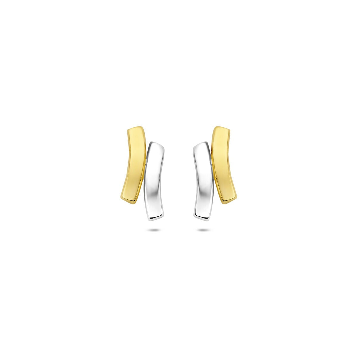 Bicolor Ohrringe aus 9 Karat Gold mit einer Kombination aus gelbem und weißem Gold