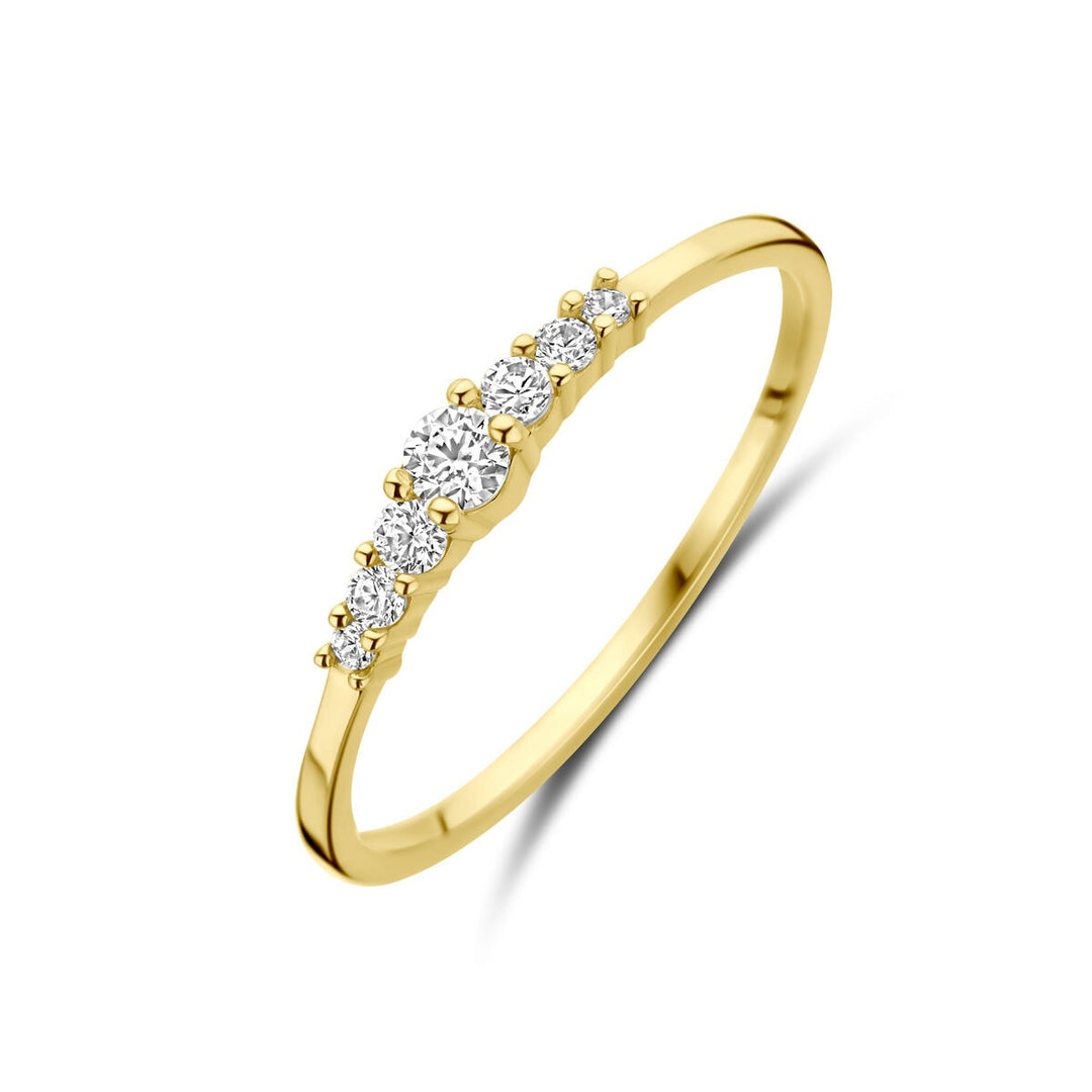 9k Geelgouden ring met zirkonia