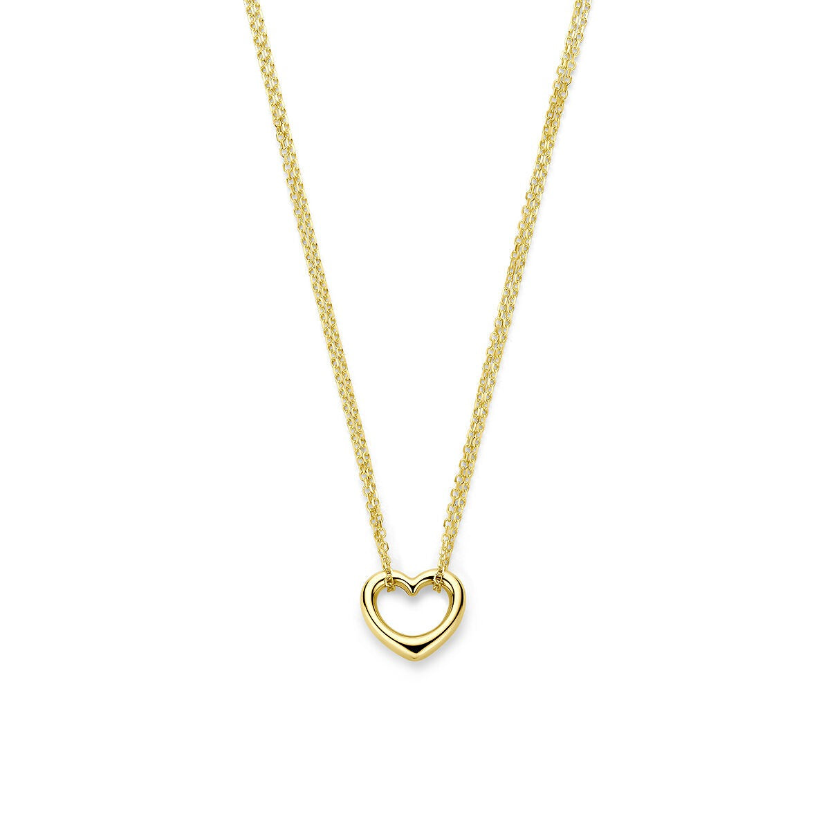 Collier aus 9k Gelbgold mit herzförmigem Anhänger