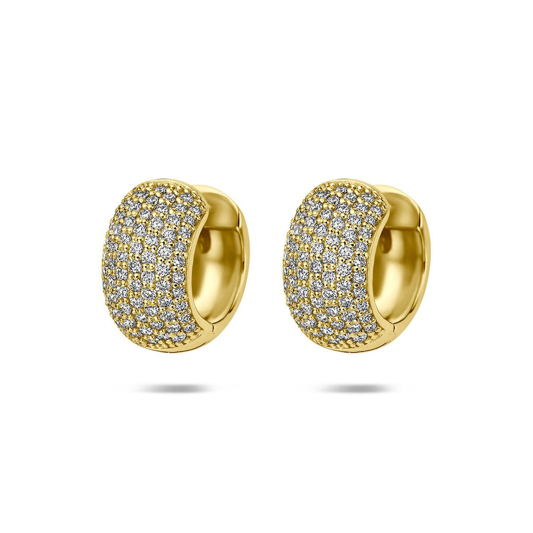 14k Geelgouden klapoorringen met lab grown diamant