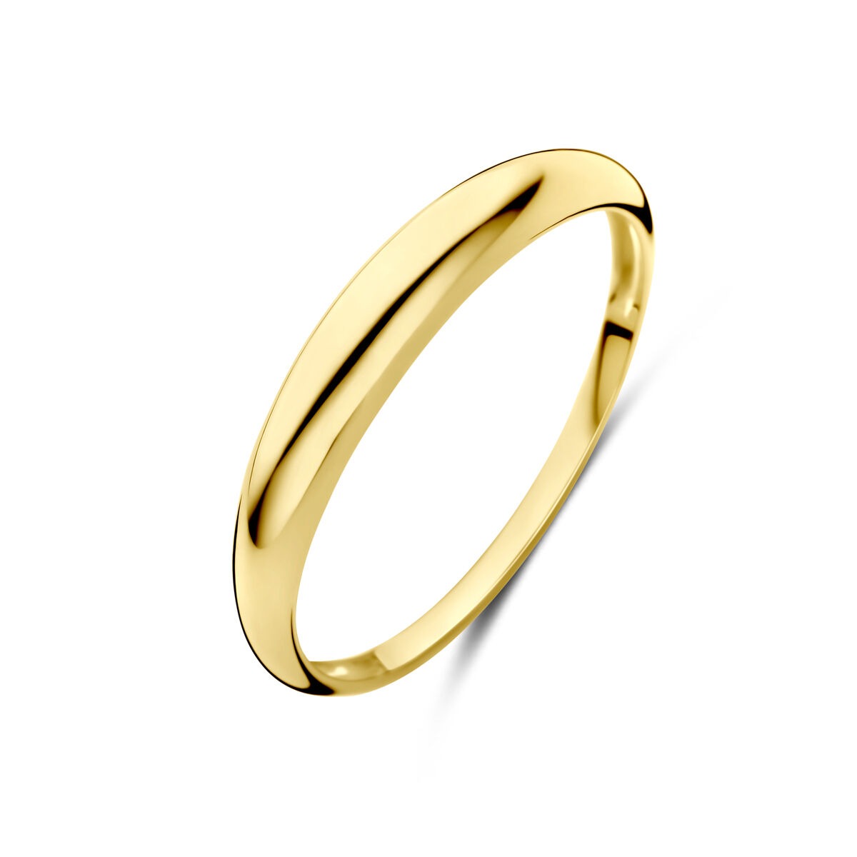 Damenring aus 14k Gold mit einer Breite von 3,5 mm und glänzender Oberfläche
