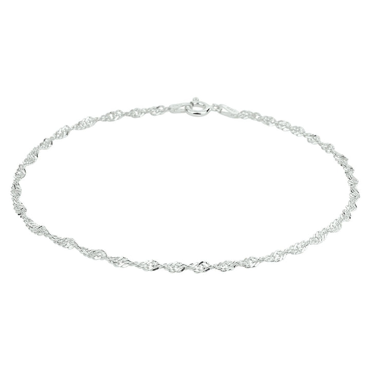 Fußkettchen Singapur 26+2 cm silberweiß