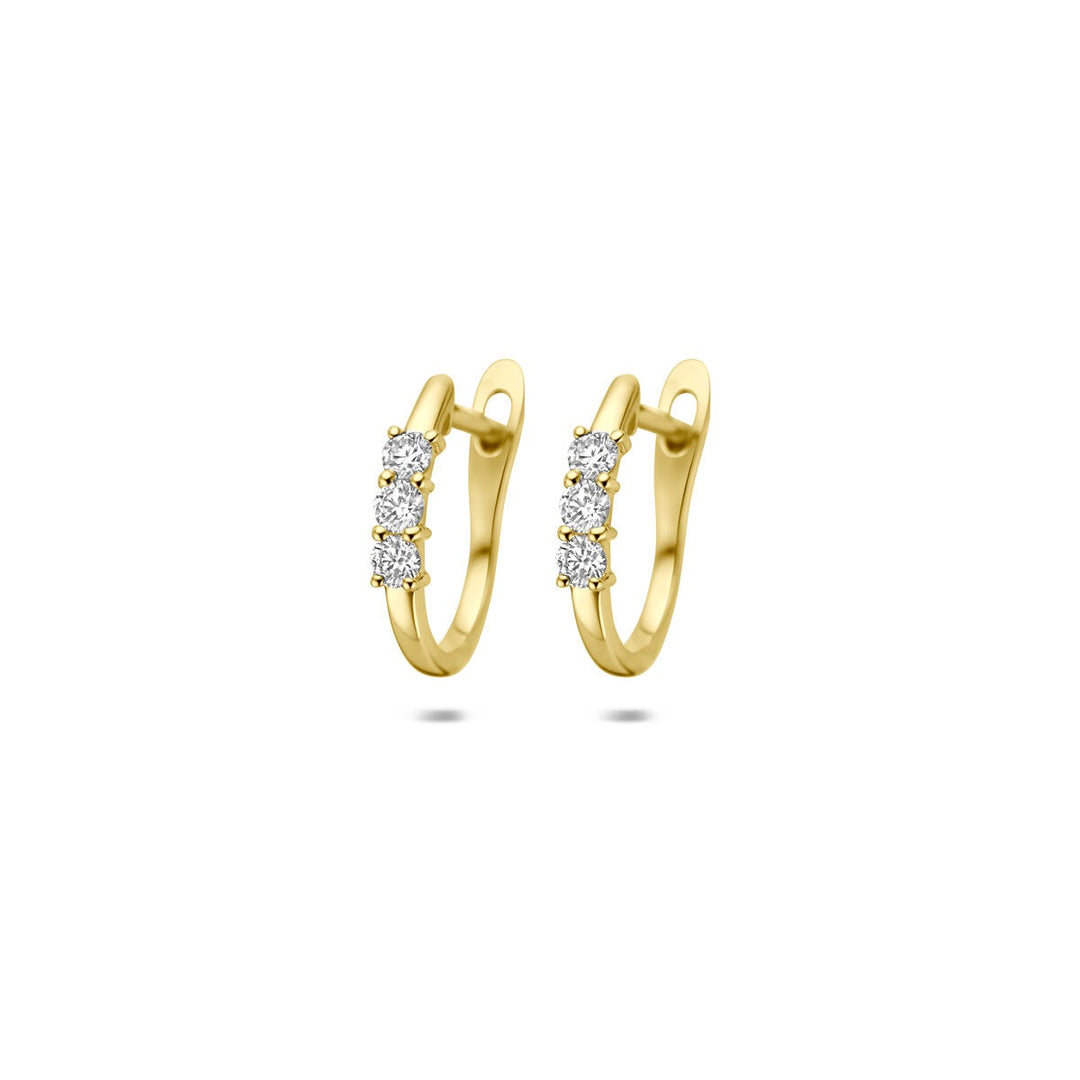 14k Geelgouden klapoorringen met diamant